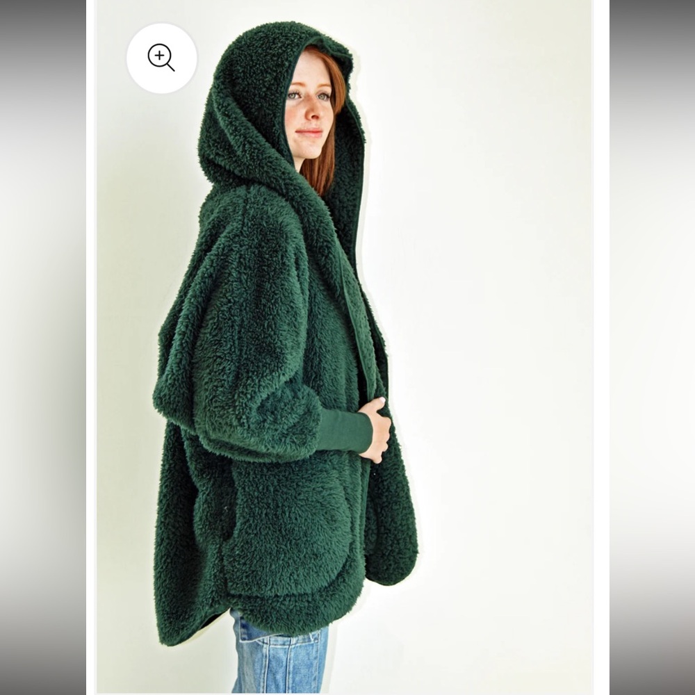 Teddy Style Cotton Candy Soft Emerald Hooded Jacket OS🌲